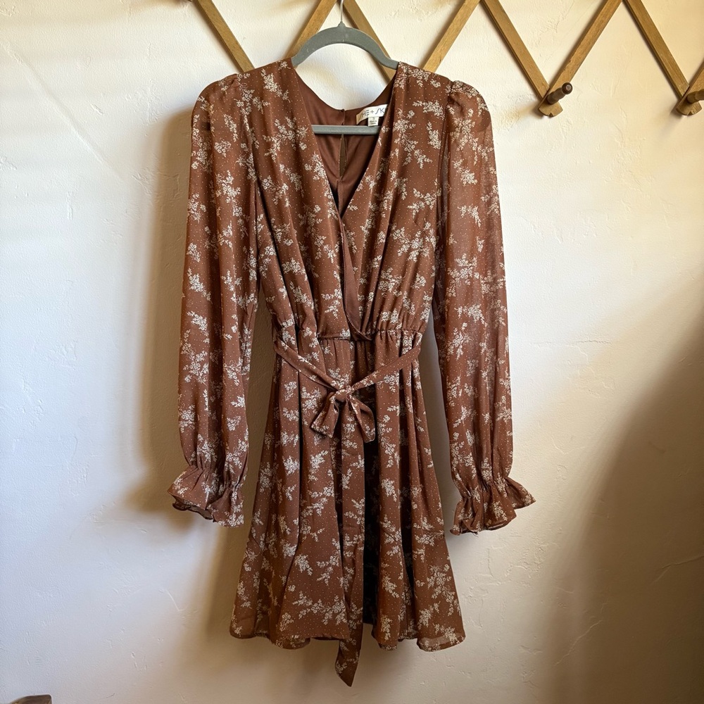 Brown Floral Dress